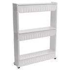 Evideco Chariot roulant fin polyvalent pour la maison - Organisateur de rangement utilitaire à 3 niveaux pour salle de bain, cuisine et dortoir - Disponible en blanc, gris, noir