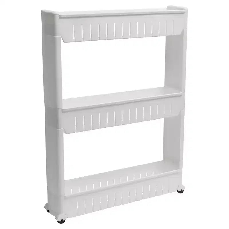 Evideco Chariot roulant fin polyvalent pour la maison - Organisateur de rangement utilitaire à 3 niveaux pour salle de bain, cuisine et dortoir - Disponible en blanc, gris, noir