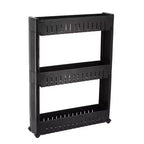 Evideco Chariot roulant fin polyvalent pour la maison - Organisateur de rangement utilitaire à 3 niveaux pour salle de bain, cuisine et dortoir - Disponible en blanc, gris, noir