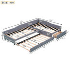 Lit de repos double en tissu avec lit gigogne et tiroir, vert