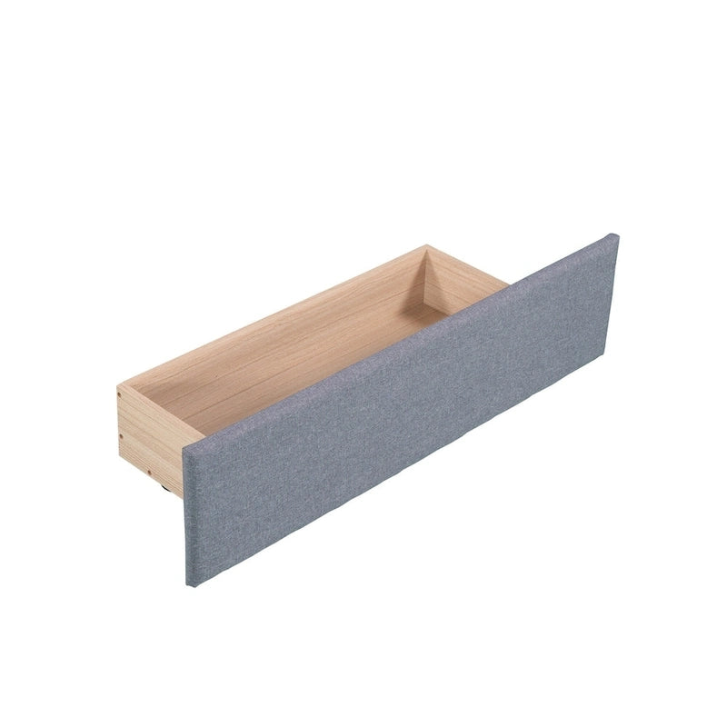Lit de repos double en tissu avec lit gigogne et tiroir, vert