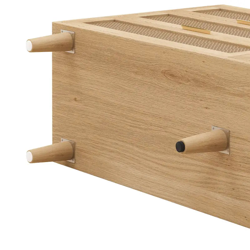 59.066-Meuble de rangement en rotin à tiroirs avec glissières de tiroir blanches