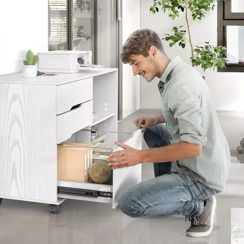 JIONJOY Meuble Classeur Mobile à 3 Tiroirs de 80 cm de Large