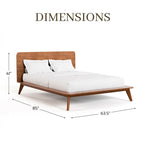 Belle chambre à coucher complète de 6 pièces en noyer à profil bas de style Mid-century (lit queen)