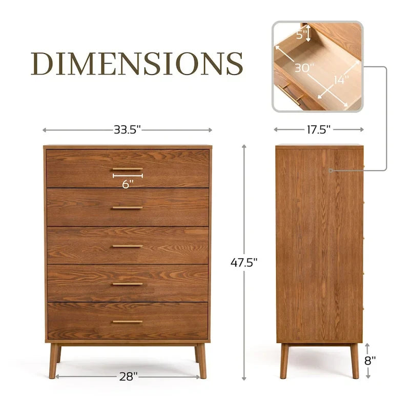Belle chambre à coucher complète de 6 pièces en noyer à profil bas de style Mid-century (lit queen)