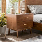 Belle chambre à coucher complète de 6 pièces en noyer à profil bas de style Mid-century (lit queen)