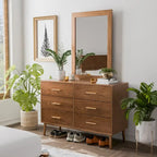 Belle chambre à coucher complète de 6 pièces en noyer à profil bas de style Mid-century (lit queen)
