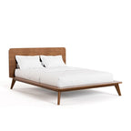 Belle chambre à coucher complète de 6 pièces en noyer à profil bas de style Mid-century (lit queen)