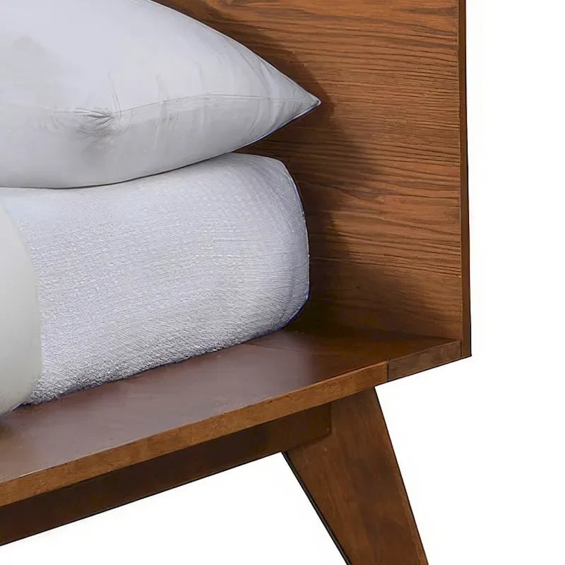 Belle chambre à coucher complète de 6 pièces en noyer à profil bas de style Mid-century (lit queen)