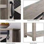 Table d'entrée de ferme Whizmax avec portes coulissantes de grange, table de canapé avec rangement et étagère ouverte, tables consoles pour entrée, couloir
