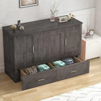 Lit escamotable moderne Mixoy avec matelas, tiroir de rangement, station de recharge