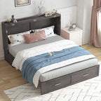 Lit escamotable moderne Mixoy avec matelas, tiroir de rangement, station de recharge