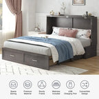 Lit escamotable moderne Mixoy avec matelas, tiroir de rangement, station de recharge