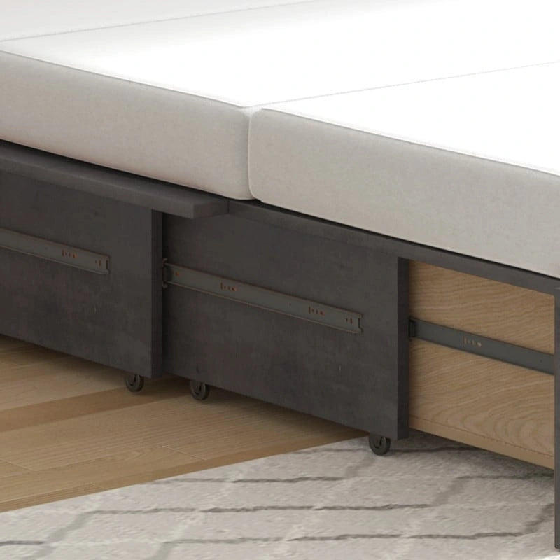 Lit escamotable moderne Mixoy avec matelas, tiroir de rangement, station de recharge