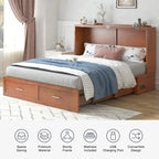 Lit escamotable moderne Mixoy avec matelas, tiroir de rangement, station de recharge