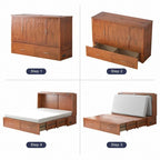 Lit escamotable moderne Mixoy avec matelas, tiroir de rangement, station de recharge