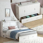 Lit escamotable moderne Mixoy avec matelas, tiroir de rangement, station de recharge