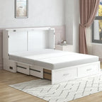 Lit escamotable moderne Mixoy avec matelas, tiroir de rangement, station de recharge