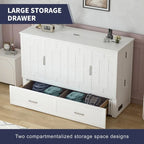 Lit escamotable moderne Mixoy avec matelas, tiroir de rangement, station de recharge