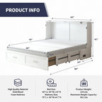 Lit escamotable moderne Mixoy avec matelas, tiroir de rangement, station de recharge
