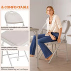 Chaises Pliantes Lot de 2/4/6, Chaise Pliante en Métal avec Patins Antidérapants