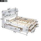 Lit plateforme queen avec tête de lit de rangement