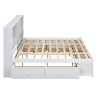 Lit plateforme queen avec tête de lit de rangement