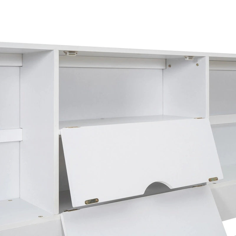 Lit plateforme queen avec tête de lit de rangement
