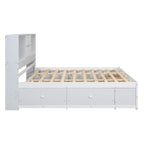 Lit plateforme queen avec tête de lit de rangement