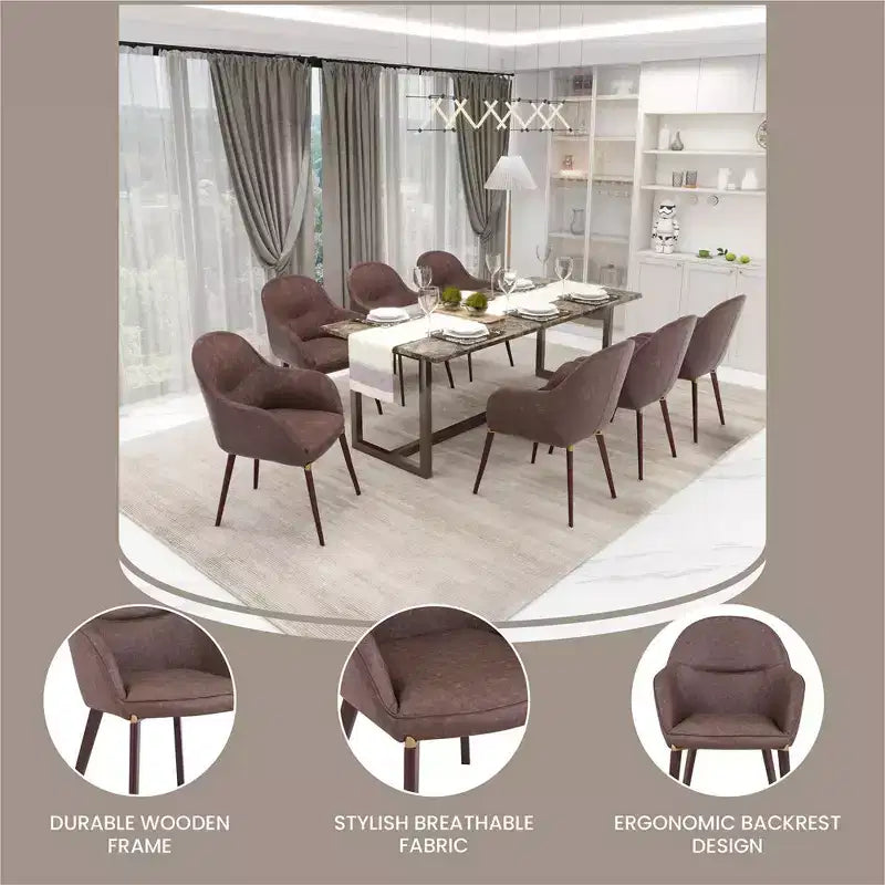Chaise de salle à manger LeisureMod Elias – Siège en cuir ou velours rembourré avec pieds à revêtement en poudre, cuisine moderne, salle à manger, café, assise confortable