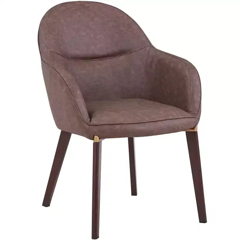 Chaise de salle à manger LeisureMod Elias – Siège en cuir ou velours rembourré avec pieds à revêtement en poudre, cuisine moderne, salle à manger, café, assise confortable