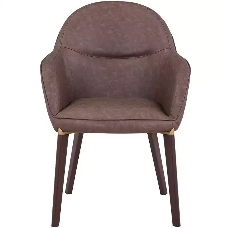 Chaise de salle à manger LeisureMod Elias – Siège en cuir ou velours rembourré avec pieds à revêtement en poudre, cuisine moderne, salle à manger, café, assise confortable