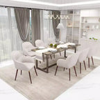 Chaise de salle à manger LeisureMod Elias – Siège en cuir ou velours rembourré avec pieds à revêtement en poudre, cuisine moderne, salle à manger, café, assise confortable