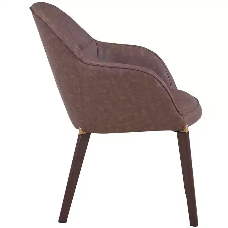 Chaise de salle à manger LeisureMod Elias – Siège en cuir ou velours rembourré avec pieds à revêtement en poudre, cuisine moderne, salle à manger, café, assise confortable