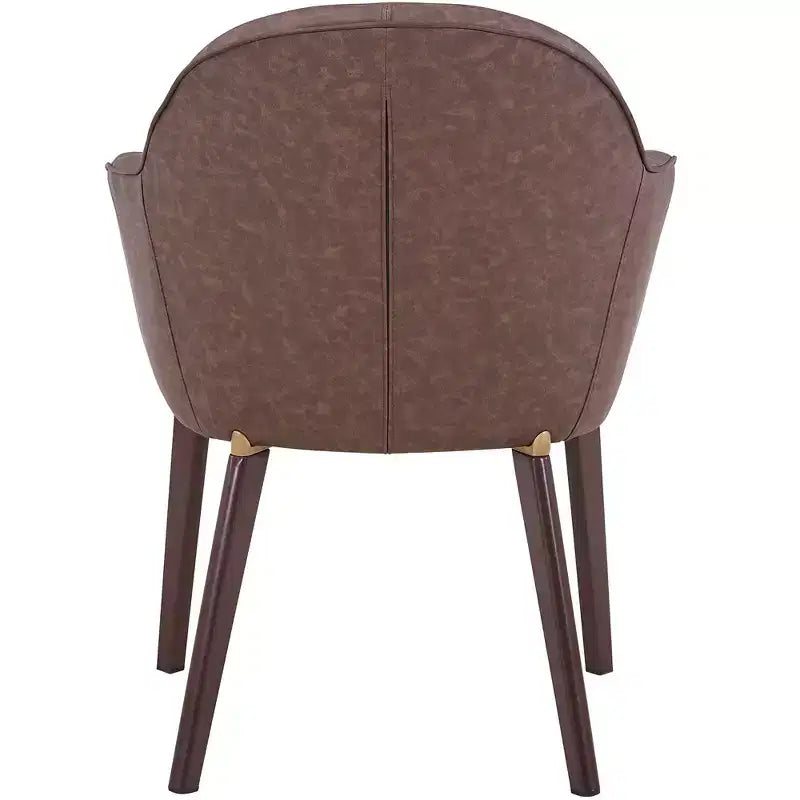 Chaise de salle à manger LeisureMod Elias – Siège en cuir ou velours rembourré avec pieds à revêtement en poudre, cuisine moderne, salle à manger, café, assise confortable