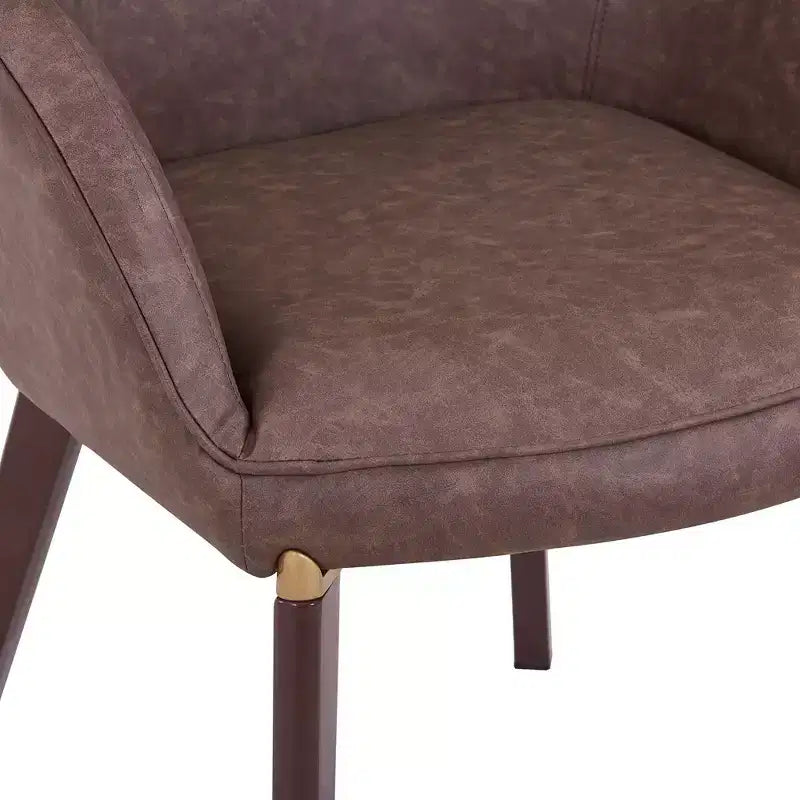 Chaise de salle à manger LeisureMod Elias – Siège en cuir ou velours rembourré avec pieds à revêtement en poudre, cuisine moderne, salle à manger, café, assise confortable