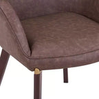 Chaise de salle à manger LeisureMod Elias – Siège en cuir ou velours rembourré avec pieds à revêtement en poudre, cuisine moderne, salle à manger, café, assise confortable