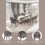 Chaise de salle à manger LeisureMod Elias – Siège en cuir ou velours rembourré avec pieds à revêtement en poudre, cuisine moderne, salle à manger, café, assise confortable