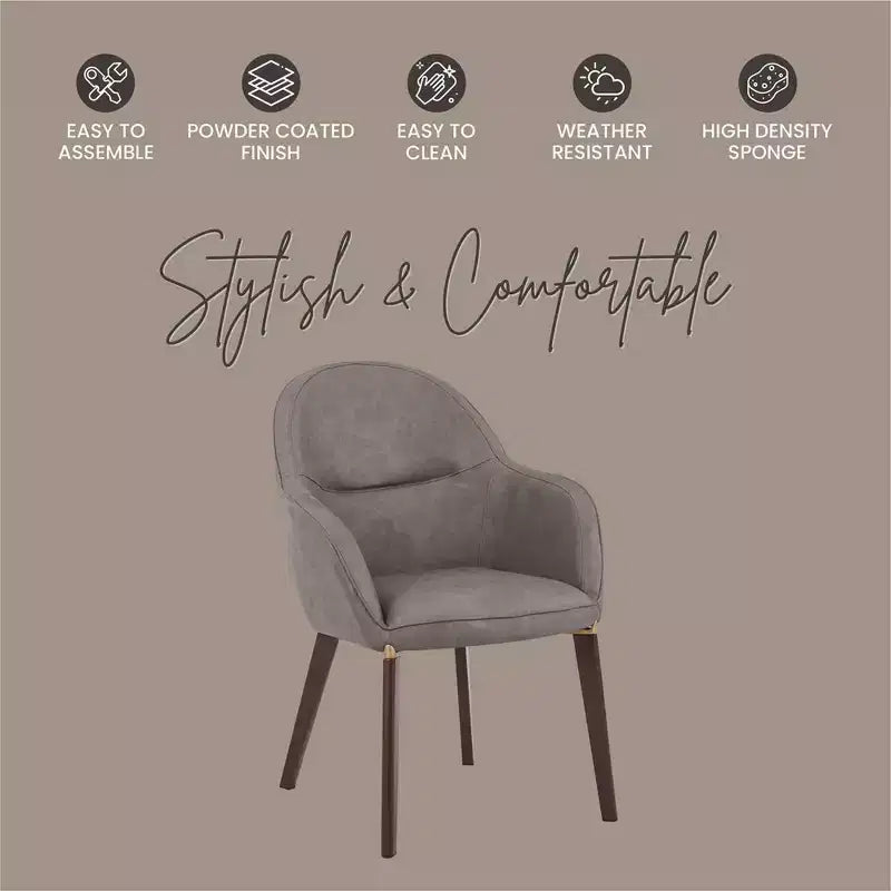 Chaise de salle à manger LeisureMod Elias – Siège en cuir ou velours rembourré avec pieds à revêtement en poudre, cuisine moderne, salle à manger, café, assise confortable