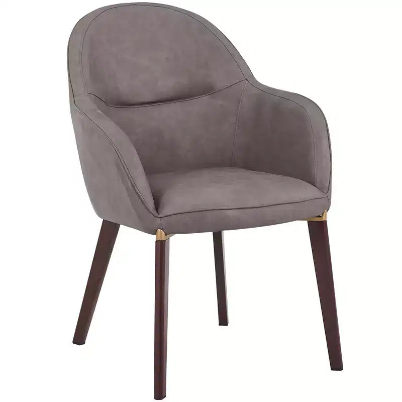 Chaise de salle à manger LeisureMod Elias – Siège en cuir ou velours rembourré avec pieds à revêtement en poudre, cuisine moderne, salle à manger, café, assise confortable