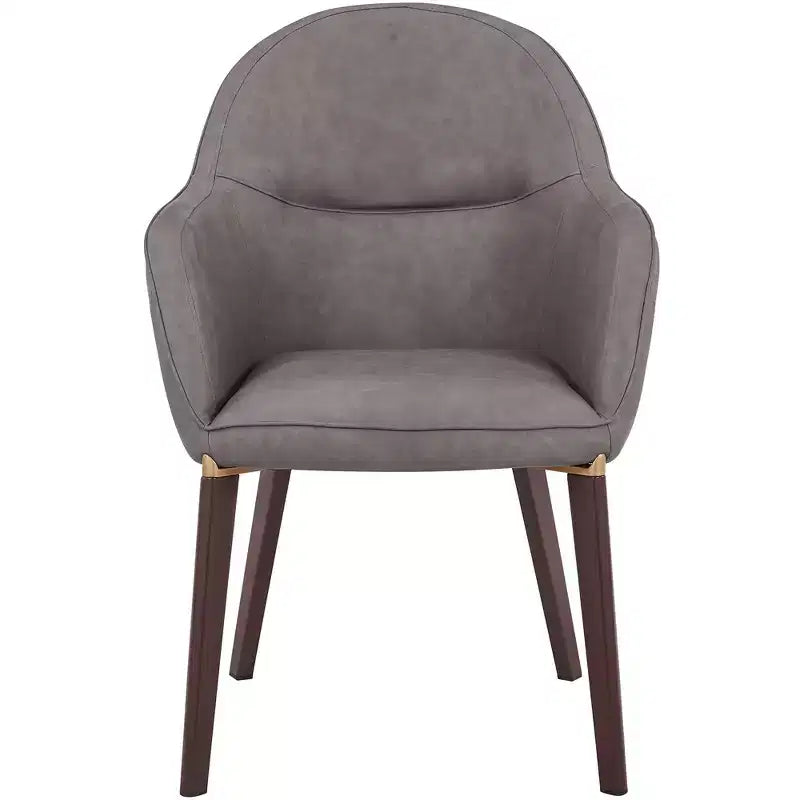 Chaise de salle à manger LeisureMod Elias – Siège en cuir ou velours rembourré avec pieds à revêtement en poudre, cuisine moderne, salle à manger, café, assise confortable