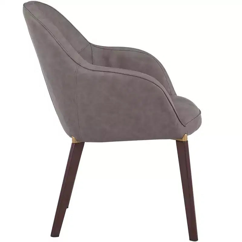 Chaise de salle à manger LeisureMod Elias – Siège en cuir ou velours rembourré avec pieds à revêtement en poudre, cuisine moderne, salle à manger, café, assise confortable