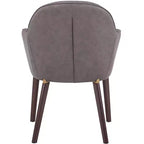 Chaise de salle à manger LeisureMod Elias – Siège en cuir ou velours rembourré avec pieds à revêtement en poudre, cuisine moderne, salle à manger, café, assise confortable