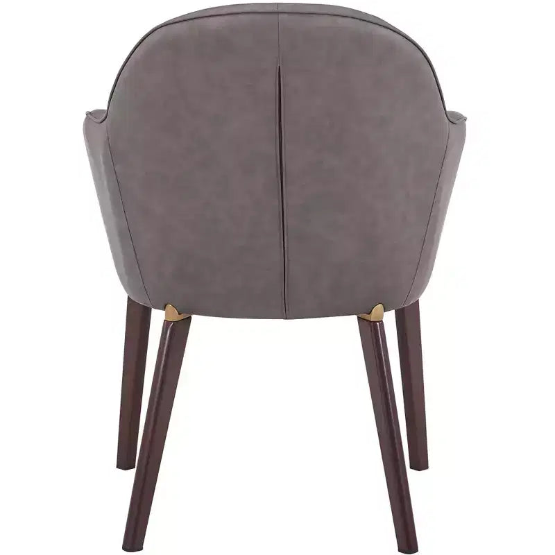 Chaise de salle à manger LeisureMod Elias – Siège en cuir ou velours rembourré avec pieds à revêtement en poudre, cuisine moderne, salle à manger, café, assise confortable