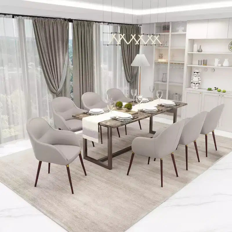 Chaise de salle à manger LeisureMod Elias – Siège en cuir ou velours rembourré avec pieds à revêtement en poudre, cuisine moderne, salle à manger, café, assise confortable