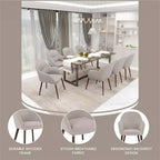 Chaise de salle à manger LeisureMod Elias – Siège en cuir ou velours rembourré avec pieds à revêtement en poudre, cuisine moderne, salle à manger, café, assise confortable