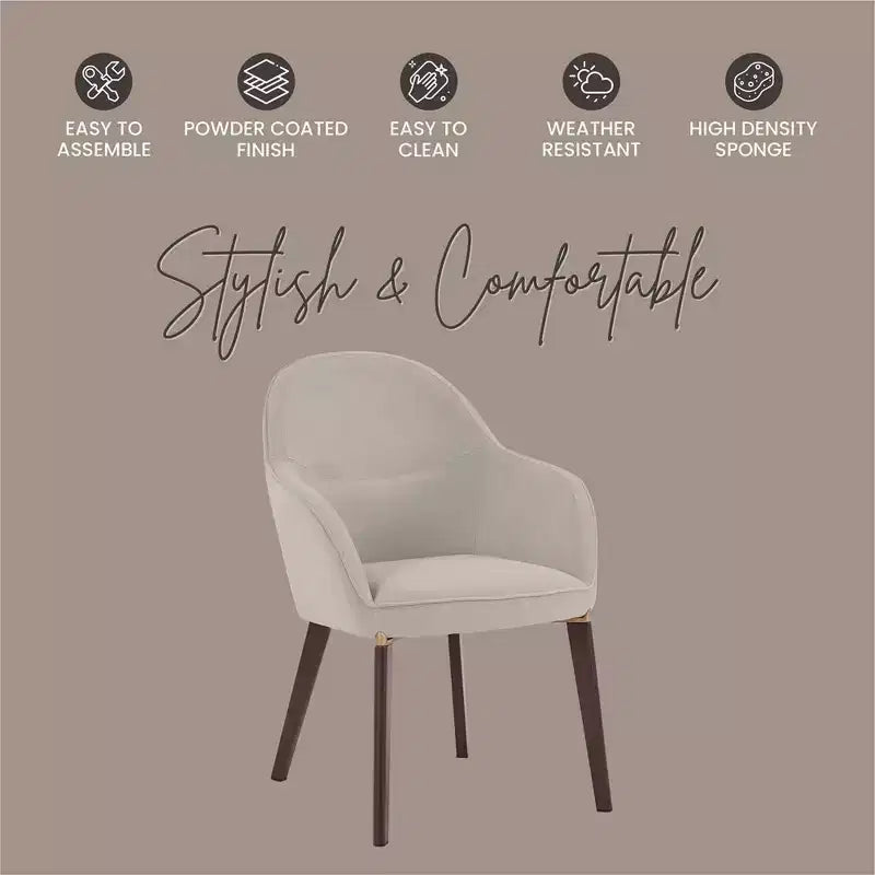 Chaise de salle à manger LeisureMod Elias – Siège en cuir ou velours rembourré avec pieds à revêtement en poudre, cuisine moderne, salle à manger, café, assise confortable
