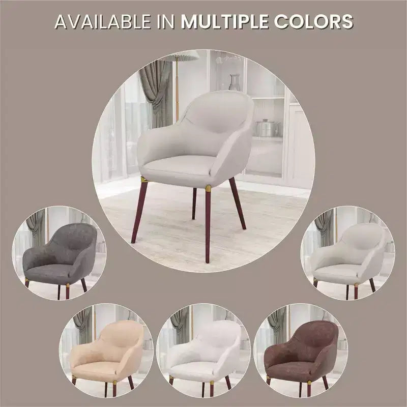 Chaise de salle à manger LeisureMod Elias – Siège en cuir ou velours rembourré avec pieds à revêtement en poudre, cuisine moderne, salle à manger, café, assise confortable
