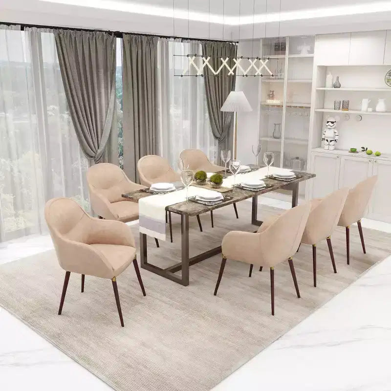 Chaise de salle à manger LeisureMod Elias – Siège en cuir ou velours rembourré avec pieds à revêtement en poudre, cuisine moderne, salle à manger, café, assise confortable