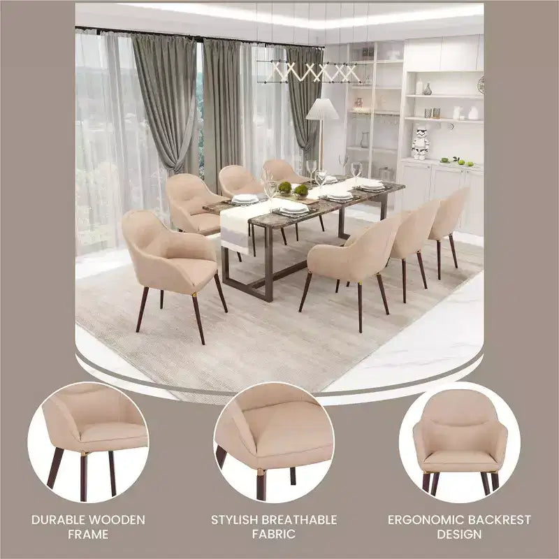 Chaise de salle à manger LeisureMod Elias – Siège en cuir ou velours rembourré avec pieds à revêtement en poudre, cuisine moderne, salle à manger, café, assise confortable